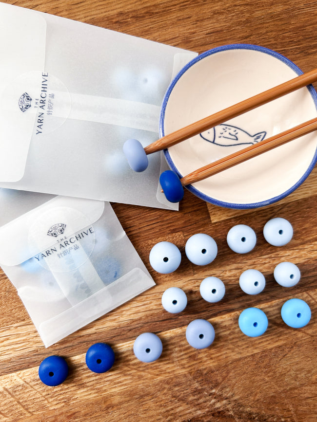 Flat Silicone Stitch Stoppers, Set of 6